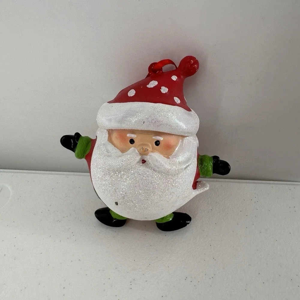 Lot Of 9 Santa‎ Claus Christmas Ornament Holiday Decorations Shatterproof